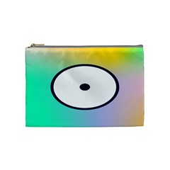 Illustrated Circle Round Polka Rainbow Cosmetic Bag (medium)  by Mariart