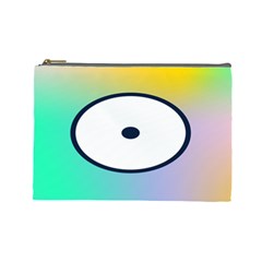 Illustrated Circle Round Polka Rainbow Cosmetic Bag (Large) 