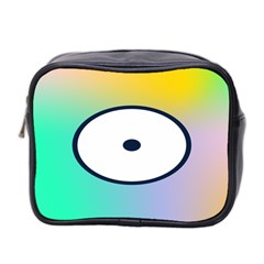 Illustrated Circle Round Polka Rainbow Mini Toiletries Bag 2-Side