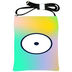 Illustrated Circle Round Polka Rainbow Shoulder Sling Bags by Mariart
