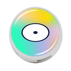 Illustrated Circle Round Polka Rainbow 4-Port USB Hub (One Side)