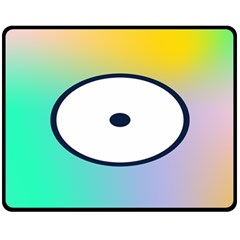Illustrated Circle Round Polka Rainbow Fleece Blanket (Medium) 