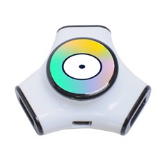 Illustrated Circle Round Polka Rainbow 3-Port USB Hub