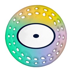 Illustrated Circle Round Polka Rainbow Ornament (Round Filigree)