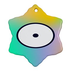 Illustrated Circle Round Polka Rainbow Ornament (Snowflake)