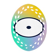 Illustrated Circle Round Polka Rainbow Ornament (Oval Filigree)