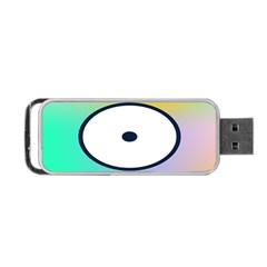 Illustrated Circle Round Polka Rainbow Portable Usb Flash (one Side)