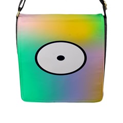 Illustrated Circle Round Polka Rainbow Flap Messenger Bag (L) 