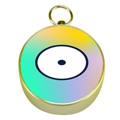 Illustrated Circle Round Polka Rainbow Gold Compasses