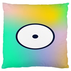 Illustrated Circle Round Polka Rainbow Large Flano Cushion Case (One Side)