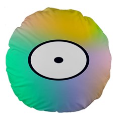 Illustrated Circle Round Polka Rainbow Large 18  Premium Flano Round Cushions