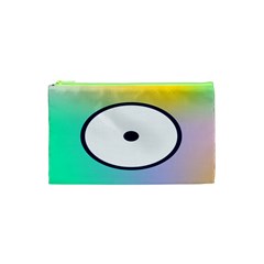 Illustrated Circle Round Polka Rainbow Cosmetic Bag (XS)
