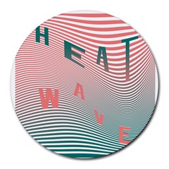 Heat Wave Chevron Waves Red Green Round Mousepads by Mariart