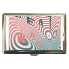 Heat Wave Chevron Waves Red Green Cigarette Money Cases by Mariart