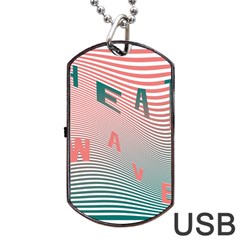 Heat Wave Chevron Waves Red Green Dog Tag Usb Flash (two Sides)