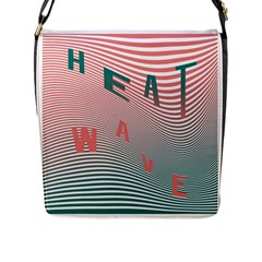 Heat Wave Chevron Waves Red Green Flap Messenger Bag (l) 