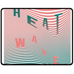 Heat Wave Chevron Waves Red Green Double Sided Fleece Blanket (medium) 