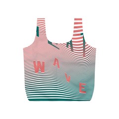 Heat Wave Chevron Waves Red Green Full Print Recycle Bags (s) 
