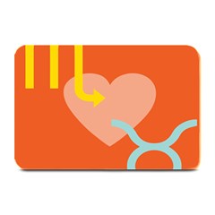 Illustrated Zodiac Love Heart Orange Yellow Blue Plate Mats by Mariart