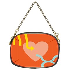 Illustrated Zodiac Love Heart Orange Yellow Blue Chain Purses (two Sides) 