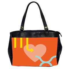 Illustrated Zodiac Love Heart Orange Yellow Blue Office Handbags (2 Sides)  by Mariart