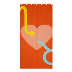 Illustrated Zodiac Love Heart Orange Yellow Blue Shower Curtain 36  X 72  (stall)  by Mariart