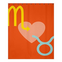 Illustrated Zodiac Love Heart Orange Yellow Blue Shower Curtain 60  X 72  (medium)  by Mariart