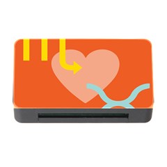 Illustrated Zodiac Love Heart Orange Yellow Blue Memory Card Reader With Cf by Mariart