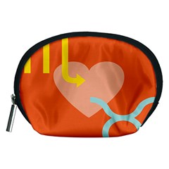 Illustrated Zodiac Love Heart Orange Yellow Blue Accessory Pouches (medium) 