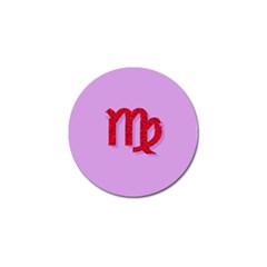Illustrated Zodiac Purple Red Star Polka Golf Ball Marker (4 Pack) by Mariart