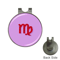 Illustrated Zodiac Purple Red Star Polka Hat Clips With Golf Markers by Mariart