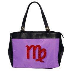 Illustrated Zodiac Purple Red Star Polka Office Handbags by Mariart