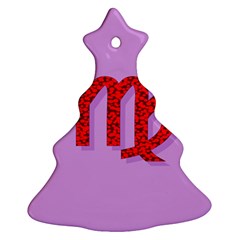 Illustrated Zodiac Purple Red Star Polka Christmas Tree Ornament (two Sides) by Mariart