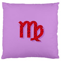 Illustrated Zodiac Purple Red Star Polka Standard Flano Cushion Case (one Side) by Mariart