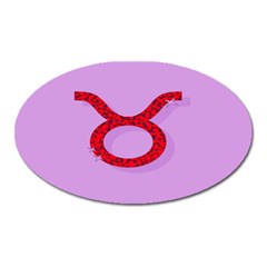 Illustrated Zodiac Purple Red Star Polka Circle Oval Magnet