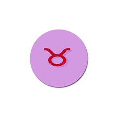 Illustrated Zodiac Purple Red Star Polka Circle Golf Ball Marker by Mariart