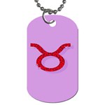 Illustrated Zodiac Purple Red Star Polka Circle Dog Tag (Two Sides) Front