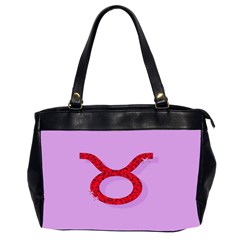 Illustrated Zodiac Purple Red Star Polka Circle Office Handbags (2 Sides)  by Mariart