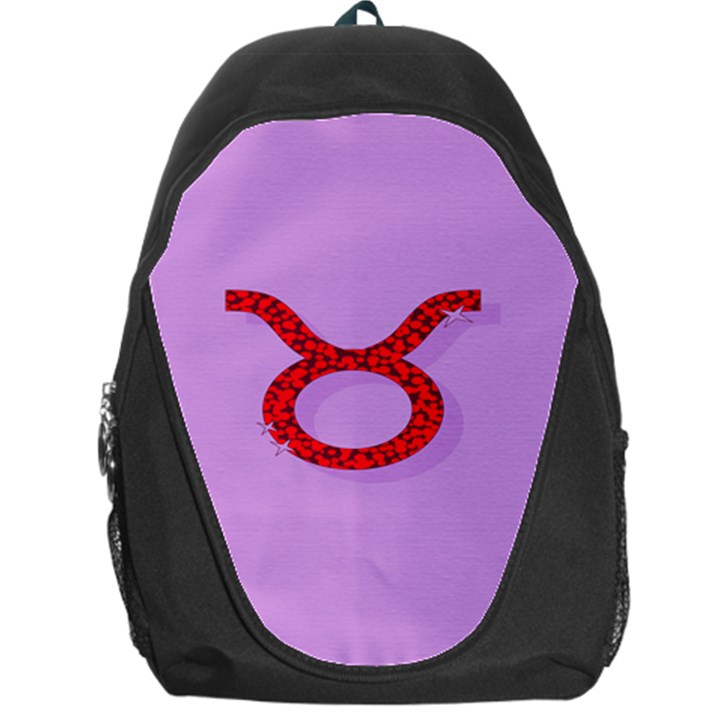 Illustrated Zodiac Purple Red Star Polka Circle Backpack Bag