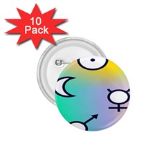 Illustrated Moon Circle Polka Dot Rainbow 1 75  Buttons (10 Pack)