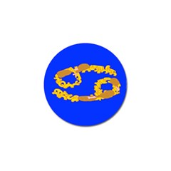 Illustrated 69 Blue Yellow Star Zodiac Golf Ball Marker by Mariart