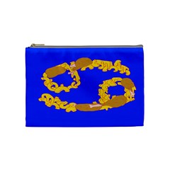 Illustrated 69 Blue Yellow Star Zodiac Cosmetic Bag (Medium) 