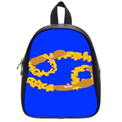 Illustrated 69 Blue Yellow Star Zodiac School Bags (small) 