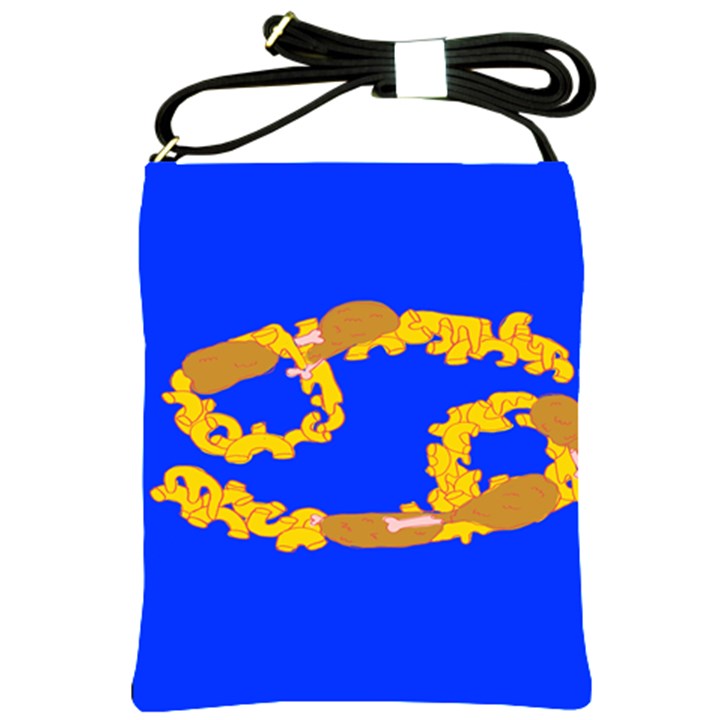 Illustrated 69 Blue Yellow Star Zodiac Shoulder Sling Bags