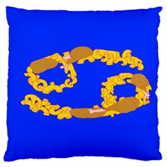 Illustrated 69 Blue Yellow Star Zodiac Large Flano Cushion Case (two Sides)