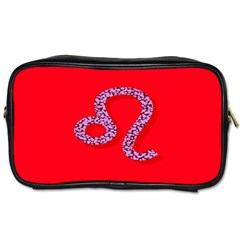 Illustrated Zodiac Red Purple Star Polka Dot Toiletries Bags by Mariart