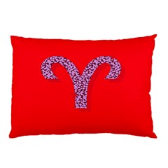 Illustrated Zodiac Red Star Purple Pillow Case by Mariart
