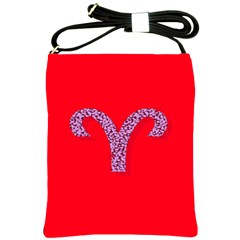 Illustrated Zodiac Red Star Purple Shoulder Sling Bags by Mariart