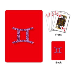 Illustrated Zodiac Red Purple Star Polka Dot Grey Playing Card by Mariart