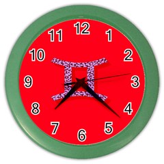 Illustrated Zodiac Red Purple Star Polka Dot Grey Color Wall Clocks by Mariart